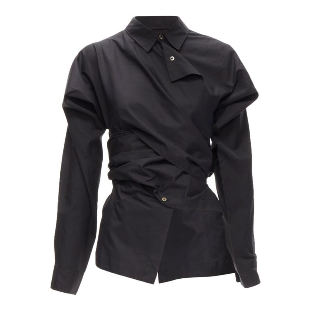 Comme Des Garcons Vintage 1980'S Deconstructed Wrap Bias Placket Cutout Shirt M - Picture 7 of 7
